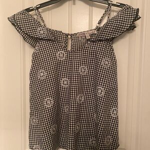 Gypsies & Moondust Black and White Gingham Blouse